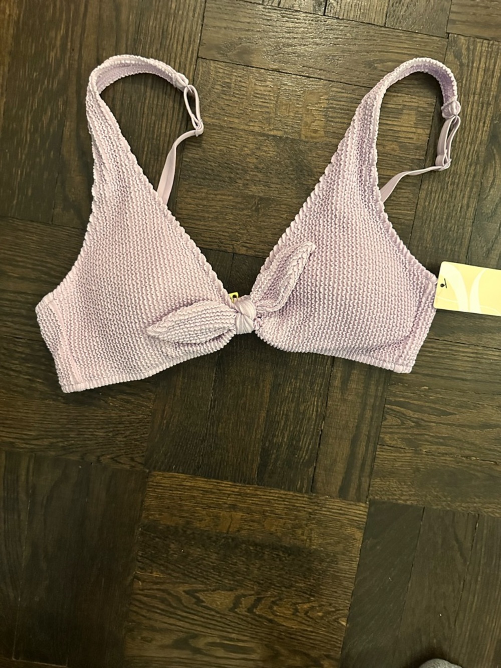 Lively Women’s Textured Knot Front Bralette - Lavender
